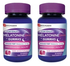 Fort&eacute; Pharma Fort&eacute; Nuit M&eacute;latonine 1900 30 Gummies Lot de 2