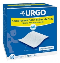 Urgo Compresses 7,5 x 7,5 cm St&eacute;riles 50 Sachets de 2 Compresses Non Tiss&eacute;es