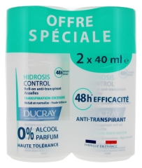 Ducray Hidrosis Control Roll-On Anti-Transpirant Aisselles Transpiration Excessive Lot 2 x 40 ml