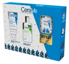 CeraVe Cr&egrave;me Hydratante Visage - Peaux Normales &agrave; S&egrave;ches 52 ml + Cr&egrave;me Lavante Hydratante - Peaux S&egrave;ches &agrave; Tr&egrave;s S&egrave;ches 88 ml + Chaussettes Offertes