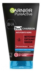 Garnier PureActive Nettoyant et Masque Anti-Points Noirs 3en1 au Charbon 150 ml