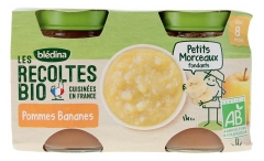 Bl&eacute;dina Les R&eacute;coltes Bio Pommes Bananes Bio 2 pots de 130 g