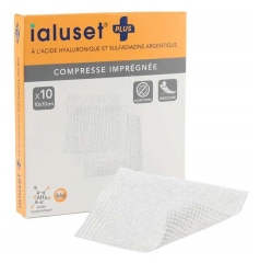 IBSA IALUSET PLUS 10 Compresses St&eacute;riles Impr&eacute;gn&eacute;es