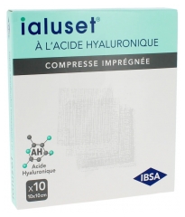 IBSA IALUSET 10 Compresses Impr&eacute;gn&eacute;es St&eacute;riles &agrave; l'Acide Hyaluronique