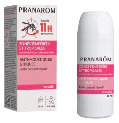 Pranar&ocirc;m PranaBB Roller Anti-Moustiques & Tiques Zones Temp&eacute;r&eacute;es et Tropicales 30 ml