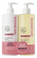 Nuhanciam Baume &Eacute;mollient Apaisant 500 ml+ Huile de Douche &Eacute;molliente Peaux &agrave; Tendance Atopique 500 ml Offerte