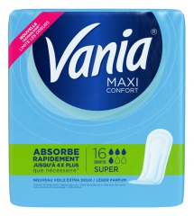 Vania Serviettes Hygi&eacute;niques Maxi Confort Super 16 Serviettes