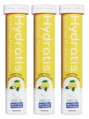 Hydratis Lot de 3 x 20 Pastilles Effervescentes - Ar&ocirc;me : Citron Fleur de Sureau
