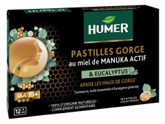 Humer 16 Pastilles Gorge Miel de Manuka Actif IAA 15+ et Eucalyptus