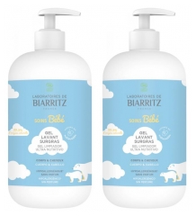 Laboratoires de Biarritz Soins B&eacute;b&eacute; Gel lavant surgras bio Lot de 2 x 500 ml