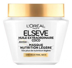 L'Or&eacute;al Paris Elseve Huile Extraordinaire Coco Masque Nutrition L&eacute;g&egrave;re Cheveux Fins et Secs 290 ml