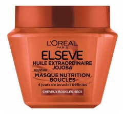 L'Or&eacute;al Paris Elseve Huile Extraordinaire Jojoba Masque Nutrition Cheveux Boucl&eacute;s et Secs 290 ml