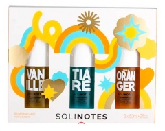 Solinotes Trio Brumes Parfum&eacute;es Vanille Tiar&eacute; Fleur d'Oranger 3 x 60 ml