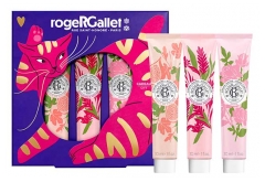 Roger & Gallet Trio Cr&egrave;mes Mains Fleur de Figuier Gingembre Rouge et Rose