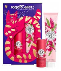 Roger & Gallet Gingembre Rouge Coffret Cr&egrave;me Mains 30 ml + Baume L&egrave;vres 3,5 g