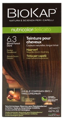 Biokap Nutricolor Delicato Coloration Permanente - Coloration : 6.3 Blond Foncé Doré