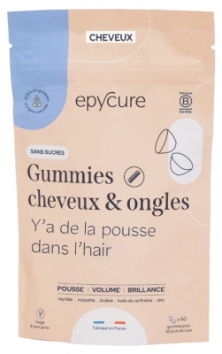 Epycure Gummies Cheveux & Ongles Sans Sucres - 1 Mois - 60 Gummies - 2/Jour