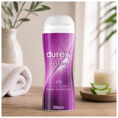 Durex Massage Gel et Lubrifiant Douceur Aloe Vera 200 ml