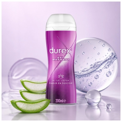 Durex Massage Gel et Lubrifiant Douceur Aloe Vera 200 ml