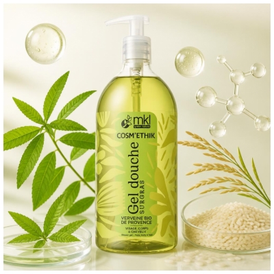 MKL Green Nature Cosm'Ethik Gel Douche Surgras Verveine Cors et Cheveux 1 Litre