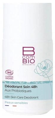 BcomBIO Déodorant Soin 48H Roll-On Peaux Sensibles 50 ml