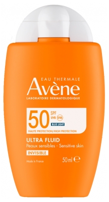 Avène Solaire Ultra Fluid Invisible Visage Peaux Sensibles SPF50 50 ml