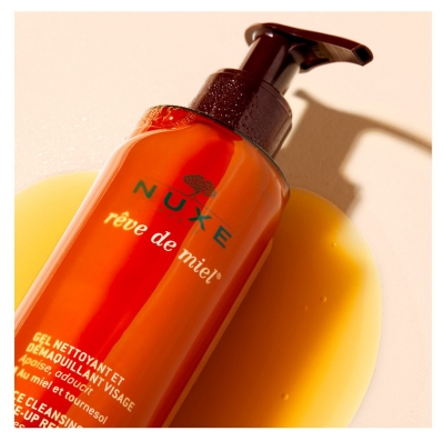 Nuxe Rêve de Miel Gel Nettoyant et Démaquillant Visage Apaisant (Peaux Sèches et Sensibles) 200 ml