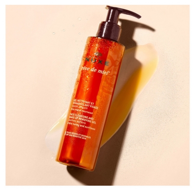 Nuxe Rêve de Miel Gel Nettoyant et Démaquillant Visage Apaisant (Peaux Sèches et Sensibles) 200 ml