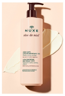 Nuxe Rêve de Miel Crème Corps Ultra-Réconfortante 24H (Peaux Sèches et Sensibles) 400 ml