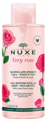 Nuxe Very rose Eau Micellaire Apaisante Démaquillante 3-en-1 Édition Limitée 750 ml