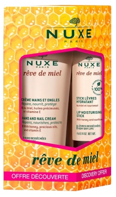 Nuxe Rêve de Miel Crème Mains et Ongles Réparatrice 30 ml + Stick Lèvres 4 g