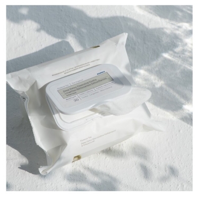 Korres Lingettes Nettoyantes Détoxifiantes Biodégradables 30 Lingettes
