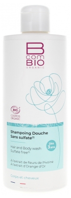 BcomBIO Shampoing Douche Sans Sulfate Corps et Cheveux Bio 500 ml