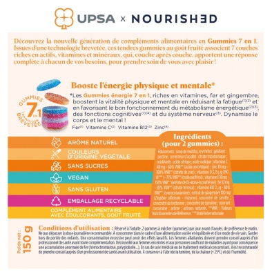 UPSA X Nourished Gummies 7 en 1 Énergie