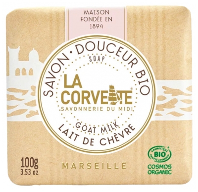 La Corvette Savon Douceur Bio Lait de Chèvre – 100 g Cosmos Organic