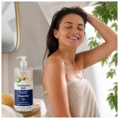 Natessance Gel Douche Stimulant Gingembre Toutes Peaux Bio 1 L