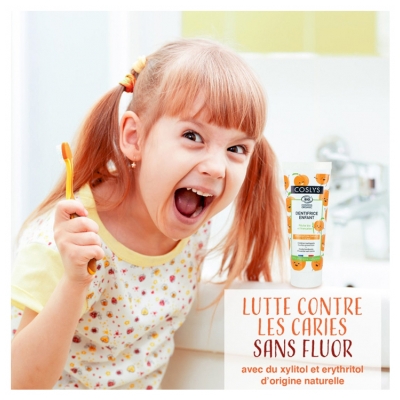 Coslys Dentifrice Enfant 7-12 ans Prévention Caries Pêche 50 ml