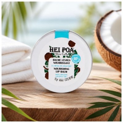 Hei Poa Baume Lèvres Nourrissant Huile de Coco Lèvres Très Sèches 15 g