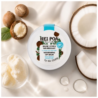 Hei Poa Baume Lèvres Nourrissant Huile de Coco Lèvres Très Sèches 15 g