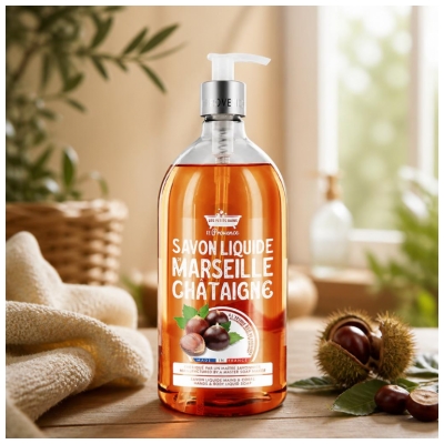 Les Petits Bains de Provence Savon Liquide Châtaigne 1 L