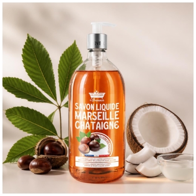 Les Petits Bains de Provence Savon Liquide Châtaigne 1 L