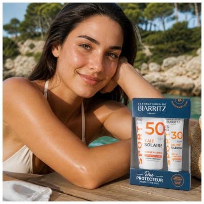 Laboratoires de Biarritz Sport Lait Solaire SPF50 Bio 50 ml + Baume Lèvres SPF30 Bio 15 ml