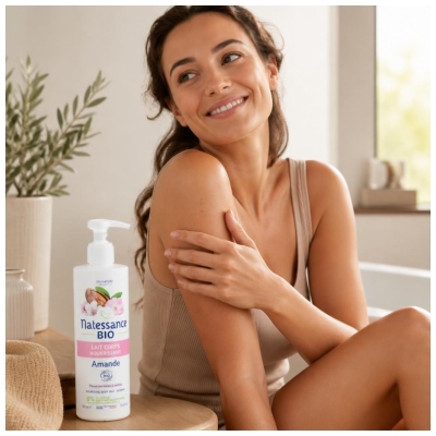 Natessance Lait Corps Nourrissant Amande Peaux Normales à Sèches Bio 400 ml