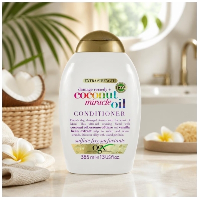 Ogx Après-Shampoing Huile Miracle Coco Cheveux Abîmés 385 ml