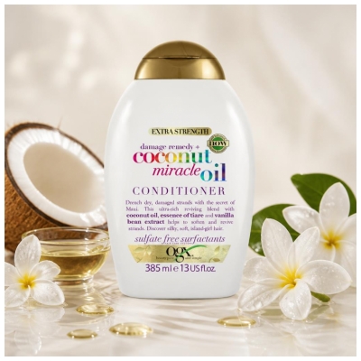 Ogx Après-Shampoing Huile Miracle Coco Cheveux Abîmés 385 ml