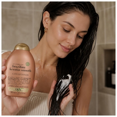 Ogx Après-Shampoing Kératine du Brésil Cheveux Bouclés 385 ml
