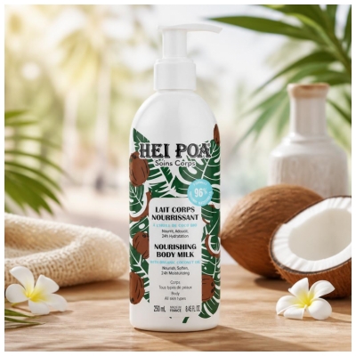 Hei Poa Lait Corps Nourrissant à l'Huile de Coco 250 ml