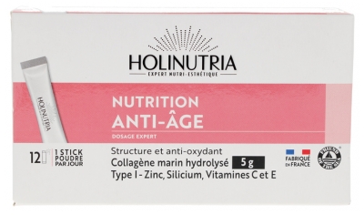 Holinutria Nutrition Anti-Âge 12 Sticks de Poudre à Diluer