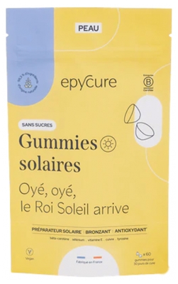 Epycure Gummies Solaires Sans Sucres - 1 Mois - 60 Gummies - 2/Jour