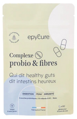 Epycure Cure Complexe Probio et Fibres - 1 Mois - X60 Gélules - 2/Jour